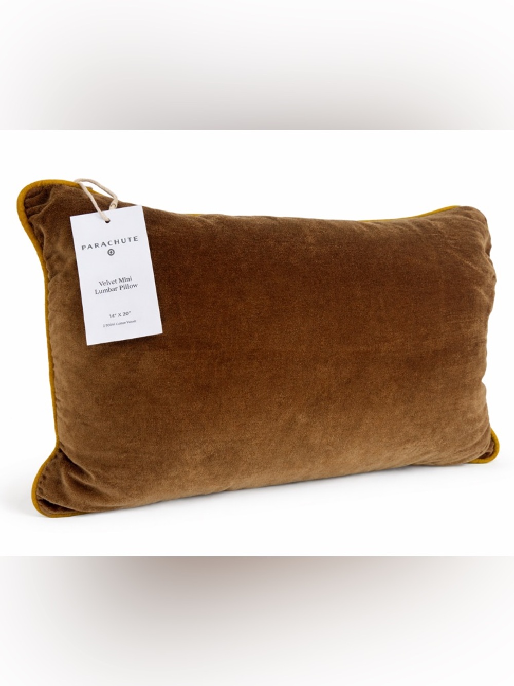 Parachute for Target Velvet Mini Lumbar Pillow Pecan NWT
